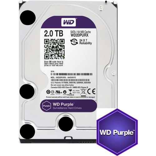 HDD 2 TB 3.5 WD INTELLIPOWER SATA 64MB PURPLE WD20